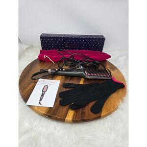 LANDOT Hair Straightener Brush Heated Straightening Ceramic